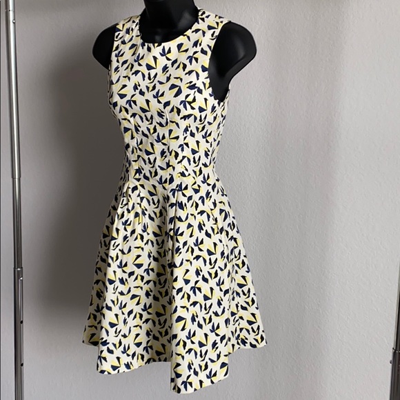 Geometric A Line Dress with Pockets - Picture 3 of 5